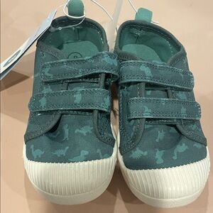 Cat & Jack Teal Dinosaur Velcro Sneakers